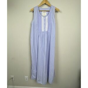 Victoria's Secret Country Cotton Nightgown Size S Blue Popover Y2K‎ Cottagecore